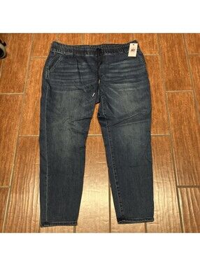 Juicy Couture Straight Leg Blue Jeans NWT Drawstring Waist Sz 20wx26